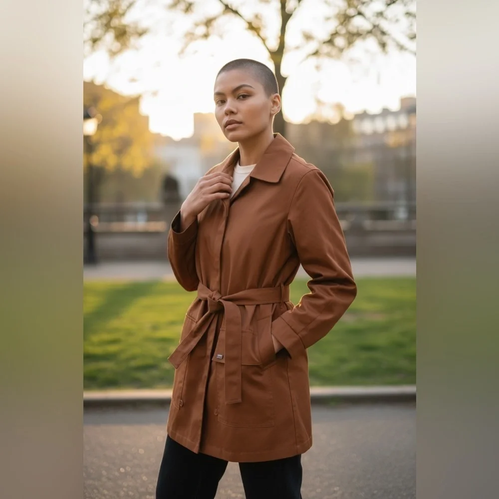 NEW Vintage Women’s London Fog Maincoats Trench Coat Rust Brown Removable Liner